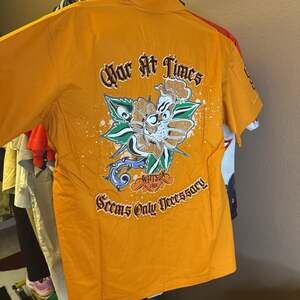 Watson Luxe Orange button down “War at times”